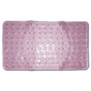 Коврик резиновый массажный 66х39 (BR-6639) для ванной на присосках, розовый