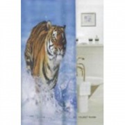Шторка для ванной фотопринт "Тигр" 180х180 без колец (PL), арт. 2427