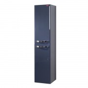 Шкаф-колонна подвесная "НОТА" 35см с корзиной, цвет серый глянец