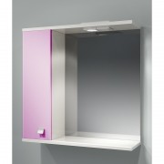 Шкаф зеркальный ДОМИНО 70 левый с/о (цвет розовый) (TIVOLI)