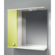 Шкаф зеркальный ДОМИНО 70 левый с/о (цвет фисташковый) (TIVOLI)